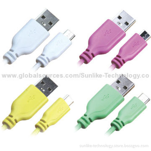 Micro USB Cable for Samsung, Soft Colorful Nylon Jacket, Tangle-free